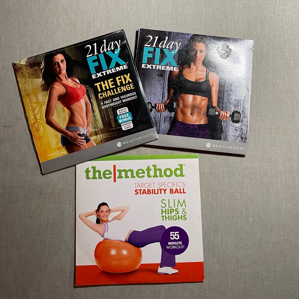 21 Day Fix Extreme and balance ball Multiple DVDs. Beach Body